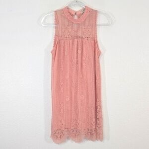 Chance or Fate Pink Lined Lace Dress Fairycore Cottagecore Romantic Feminine, S